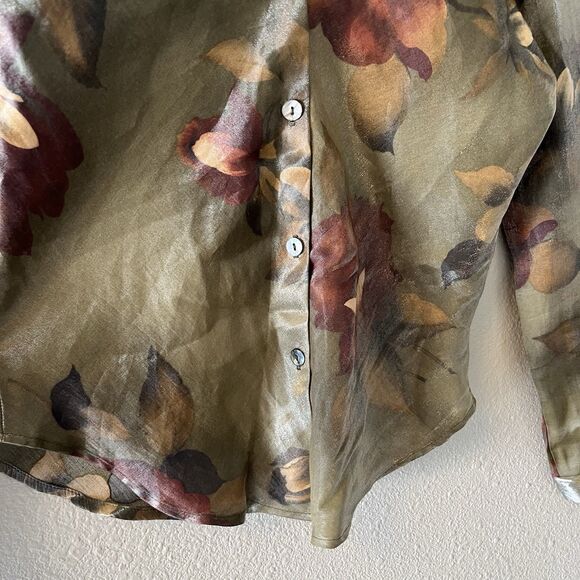 Vintage Jonathan Martin Top Womens XS/S Satiny Button Up Fairy Romantic 90's Y2K - Picture 7 of 16